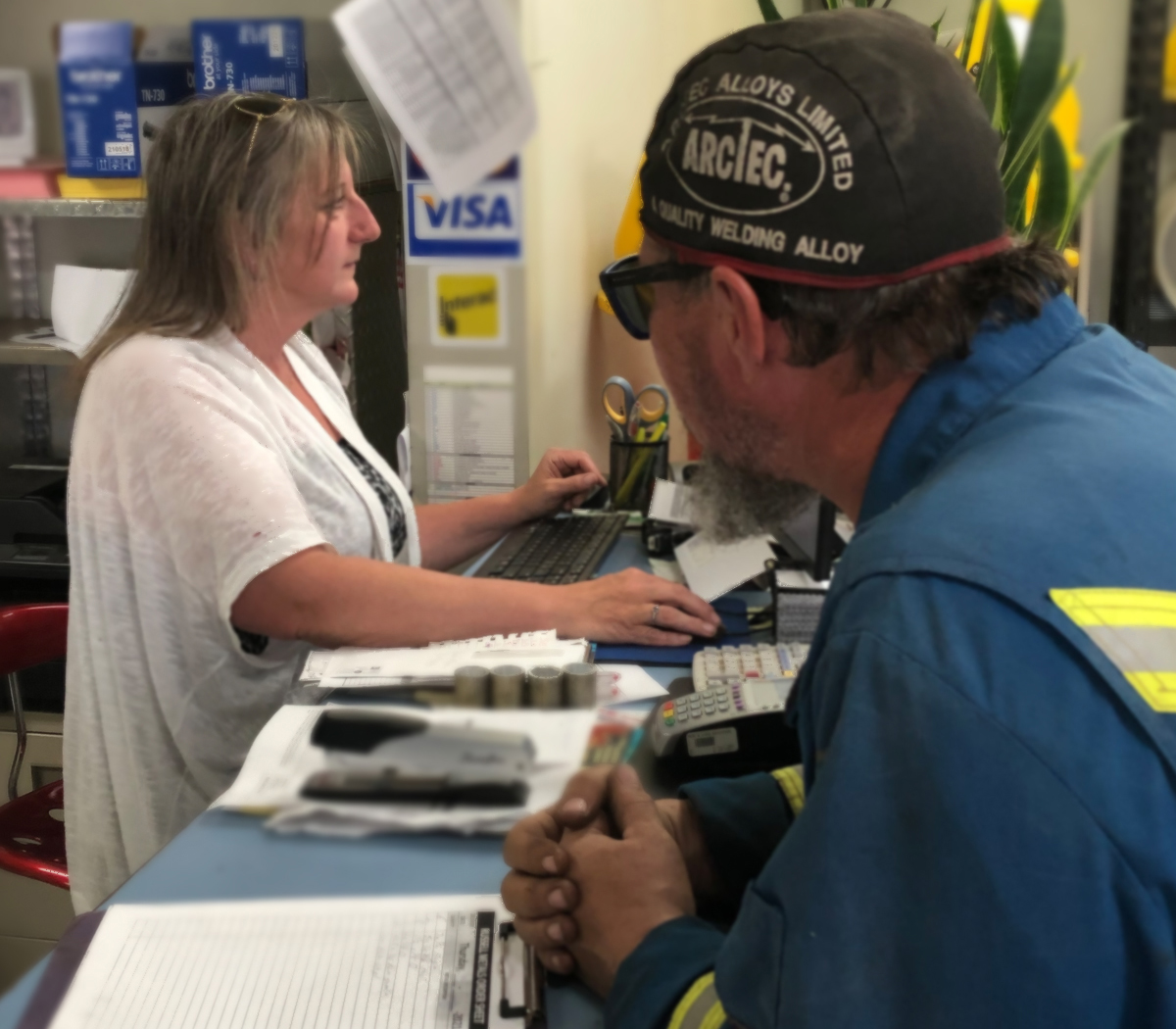 Tina Gelech at the Fairview Service Counter